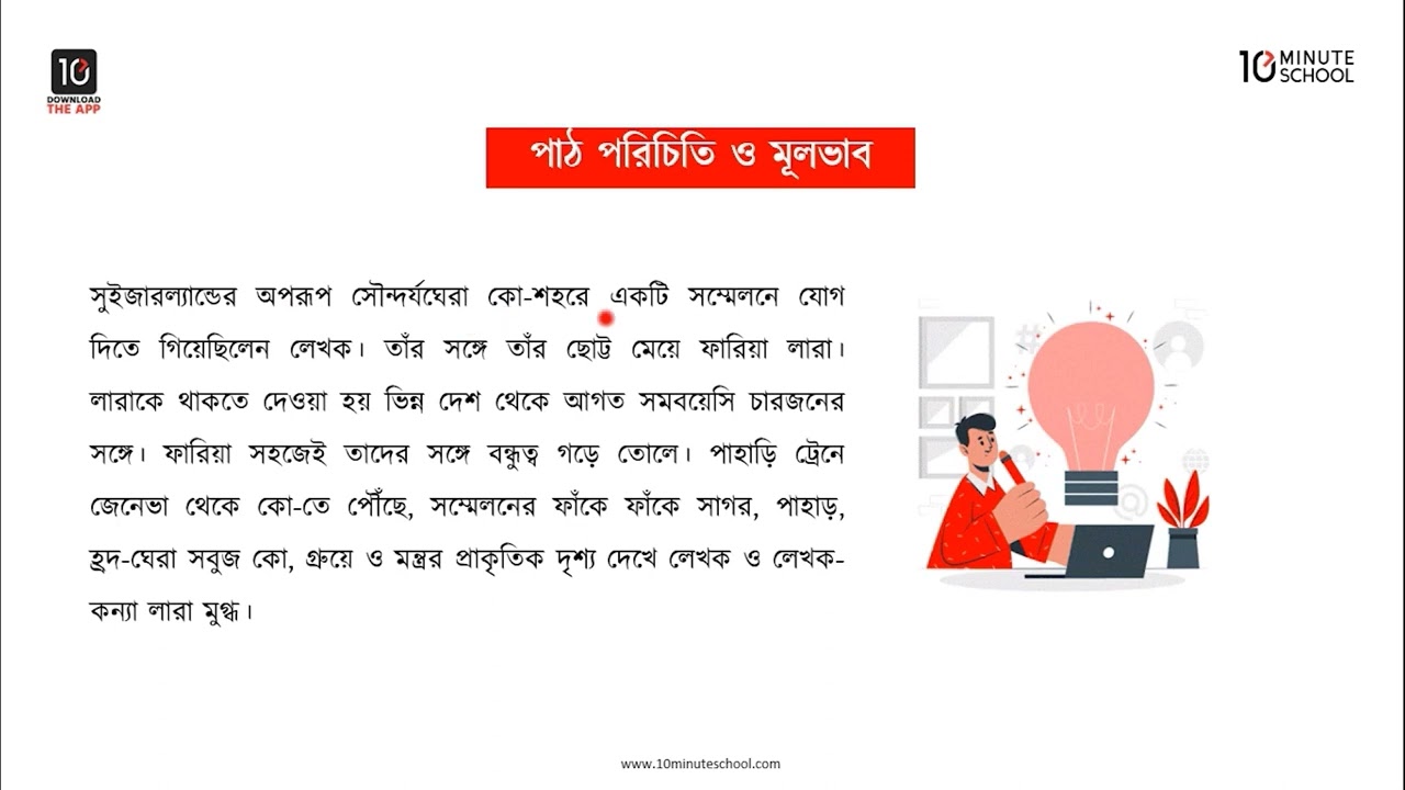 সুইজারল্যান্ডের দিনগুলো - শব্দার্থ ও টীকা, পাঠের উদ্দেশ্য, পাঠ-পরিচিতি, লেখক-পরিচিতি