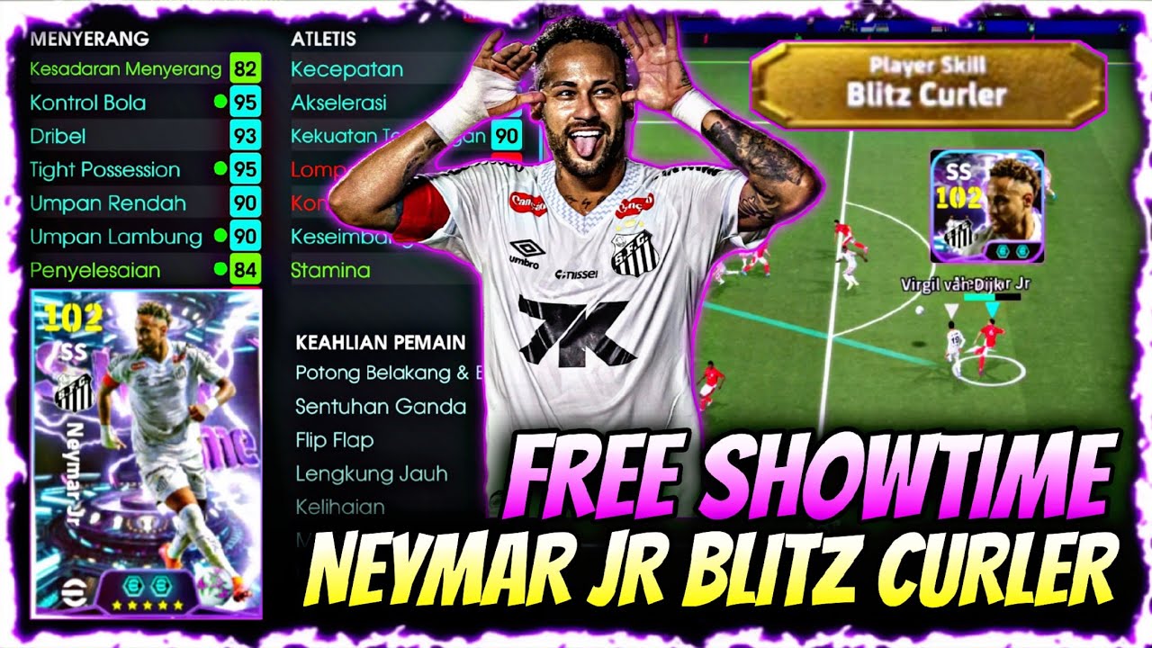 NEYMAR BLITZ CURLER ❗ FREE SHOWTIME NEYMAR JR BLITZ CURLER 103 AUTO HATTRICK DI DIVISI 1 EFOOTBALL