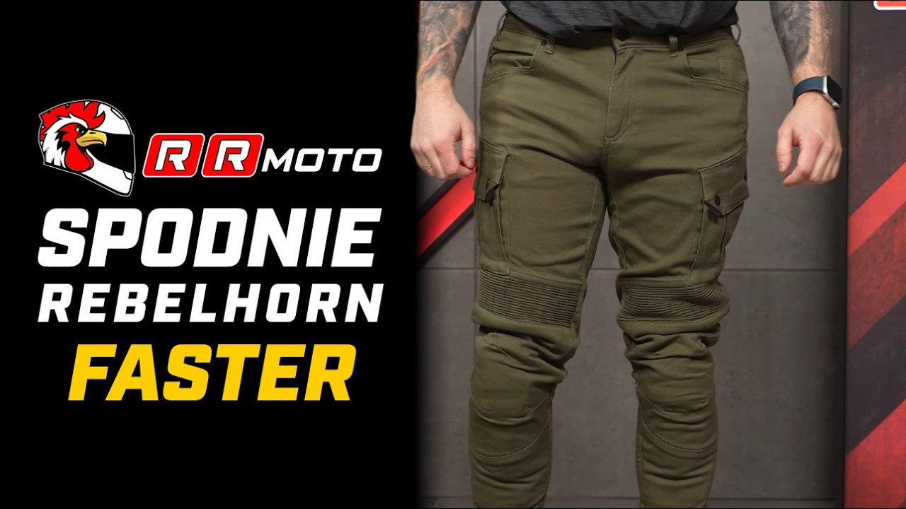 REBELHORN FASTER - spodnie motocyklowe AA w militarnym stylu | ochraniacze poziomu 2