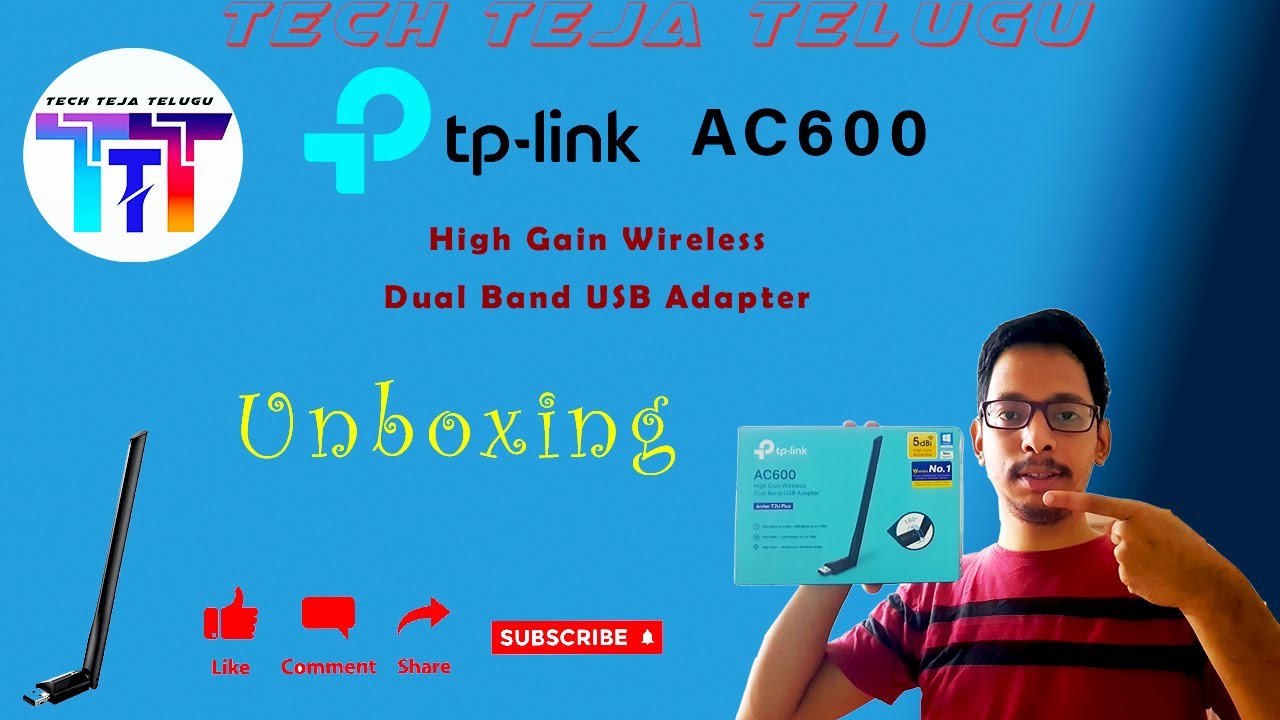 tp-link AC600 High Gain Wireless Dual Band USB Adapter unboxing| in telugu