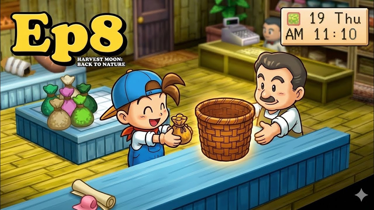 Comprei o Cesto! - Harvest Moon Back to Nature Ep8 