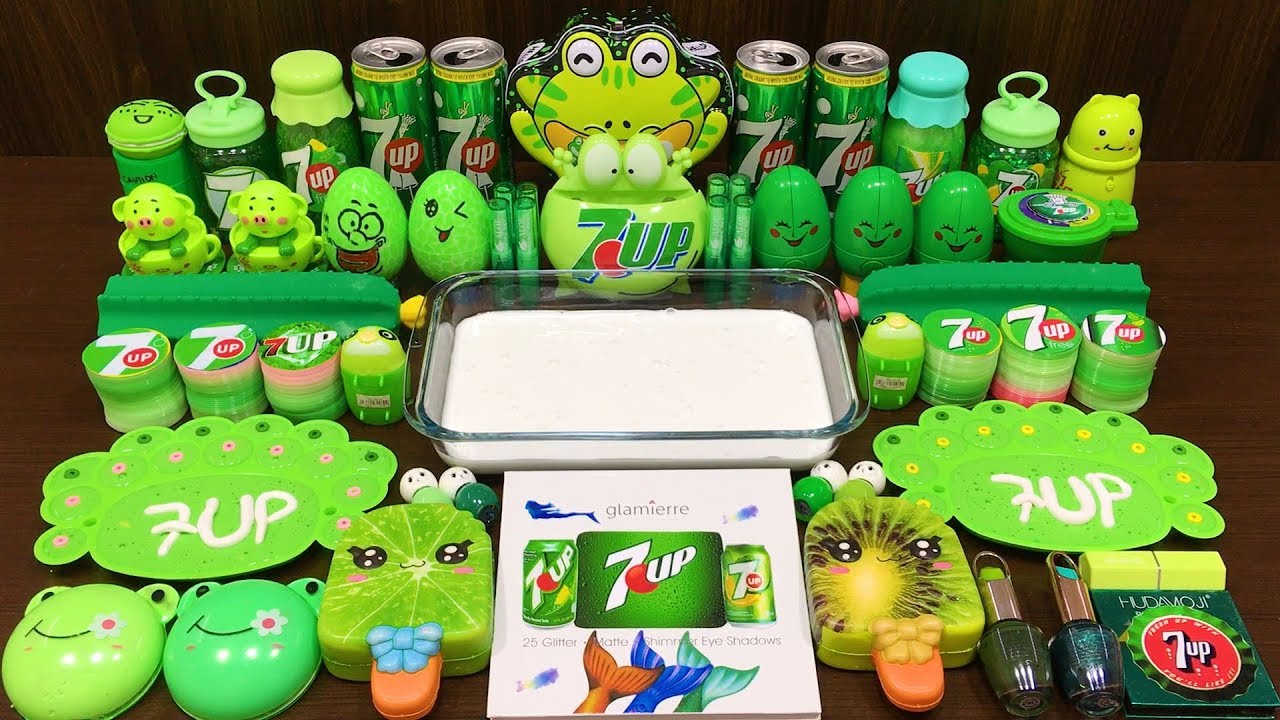 Series Green 7UP Slime ! Mixing Random Things into GLOSSY Slime ! Satisfying Slime Videos #108