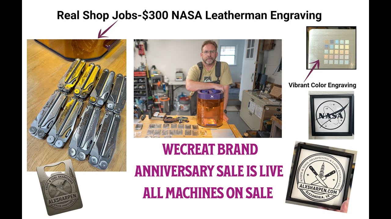 Real Shop Jobs-$300 NASA Leatherman Engraving (WeCreat Lumos on Sale) Color Engraving Easy to Use!