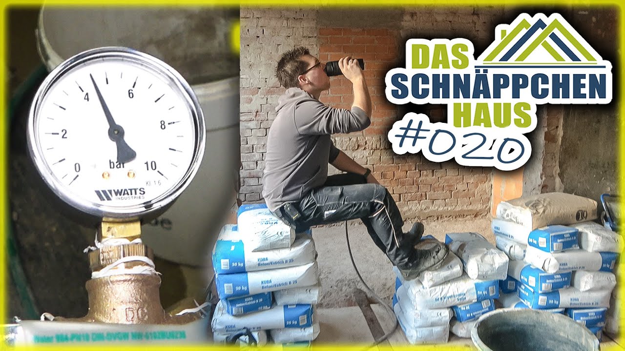 SAUBERKEITSSCHICHT betonieren & WASSERLEITUNG abdrücken - SCHNÄPPCHENHAUS #020 | Home Build Solution
