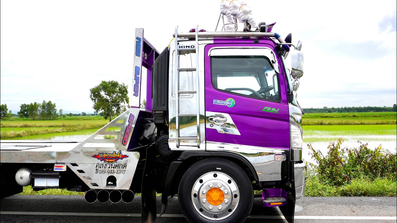 สวยงามตามท้องเรื่อง รถเทรลเลอร์ 10ล้อ แท่นเตี้ย Hino Mega Jo-8e 240 ส่งลูกค้า จ.สุรินทร์