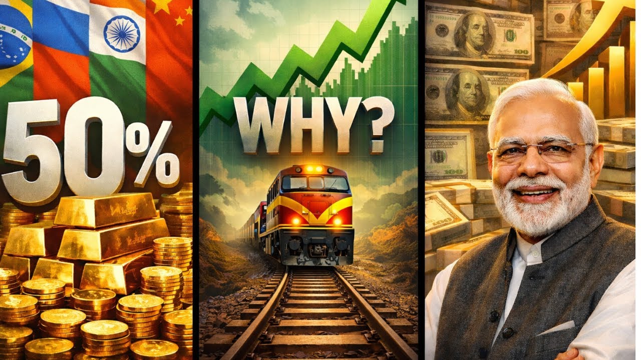 Why Railway Stocks Rising Suddenly ? BRICS Control 50% Gold, Zepto IPO Move & India-Canada FTA.