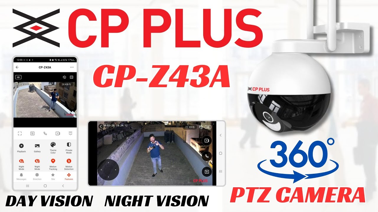 CP Plus Wifi Outdoor  360° PTZ camera 4MP Night Vision | CP-Z43A