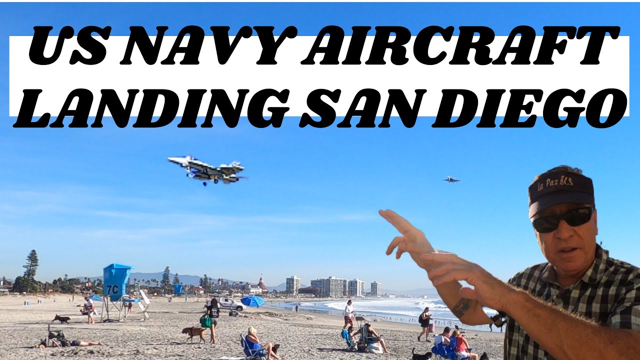 US Navy Aircraft Landing Near The Beach