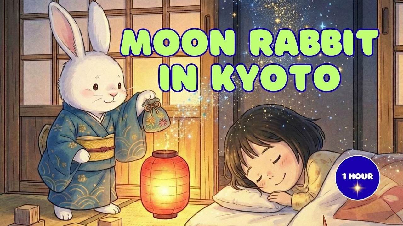 Moon Rabbit in Kyoto 🐰🌙 Japanese Lullaby & 1 Hour Sleep Music