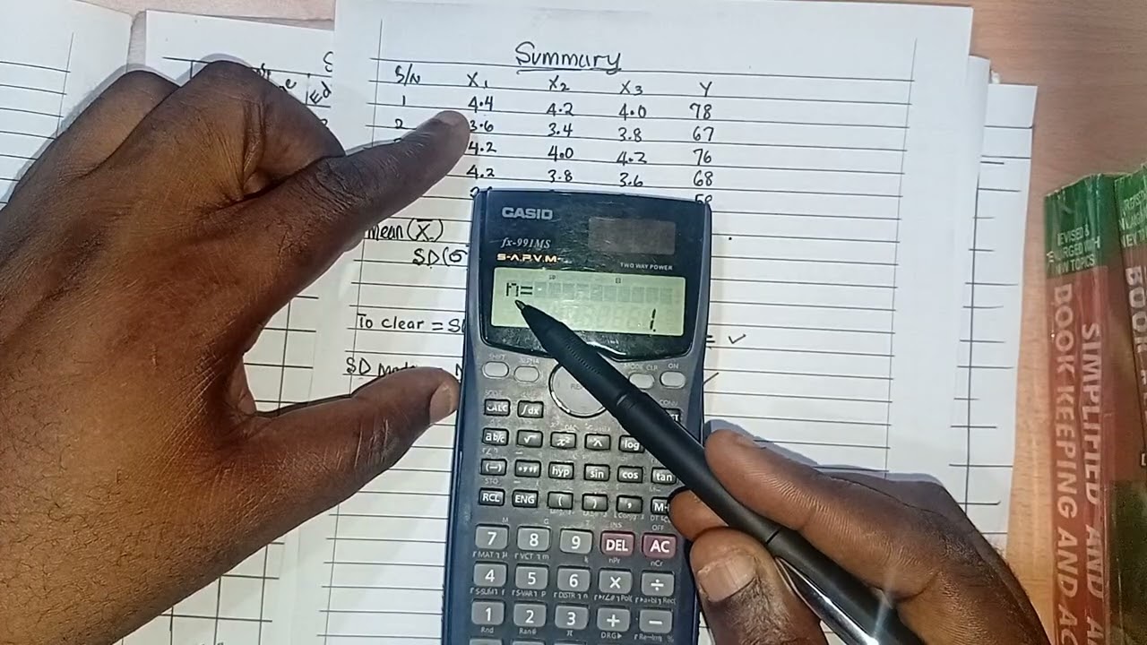 Calculation of mean  and SD using  calculator 