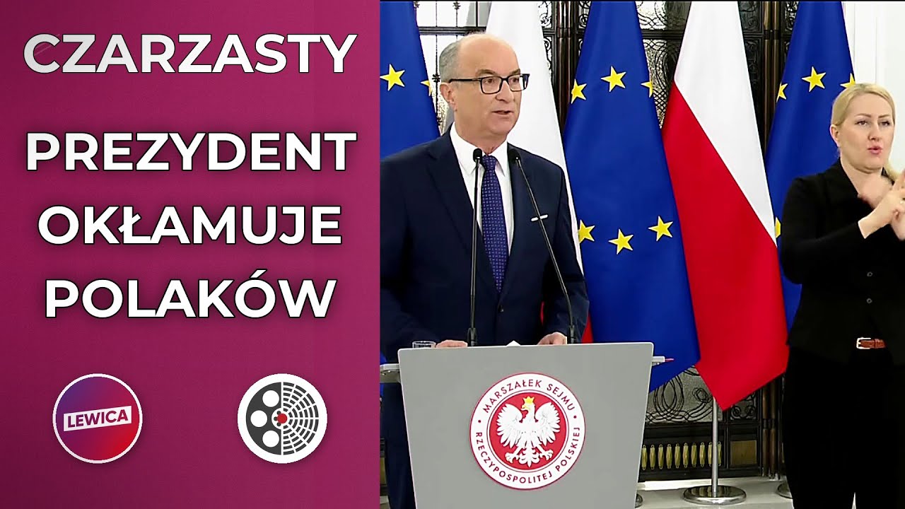 Konferencja prasowa marszałka Sejmu Włodzimierza Czarzastego