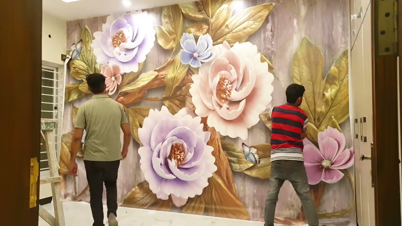 how to install flex wallpaper step by step | 3d wallpaper new design for bedroom | 3d wallpaper