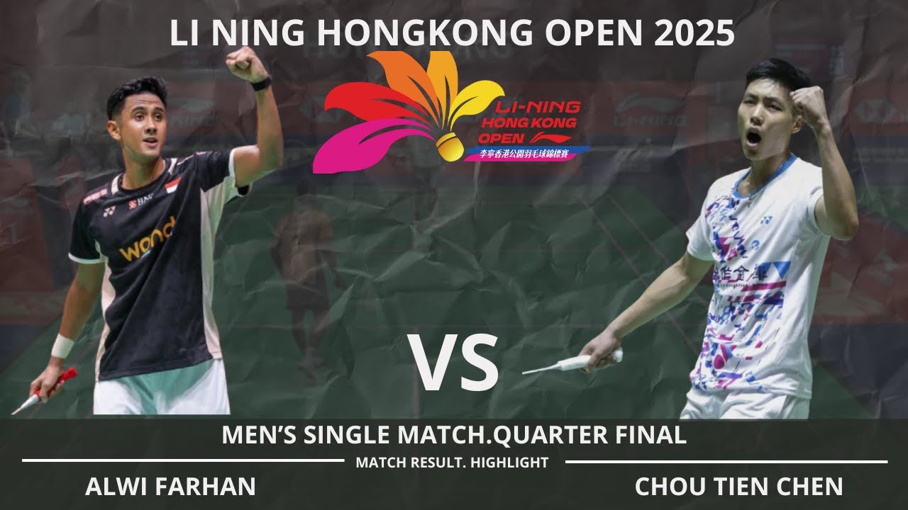 Alwi Farhan vs Chou Tien Chen | Hong Kong Open 2025 Badminton