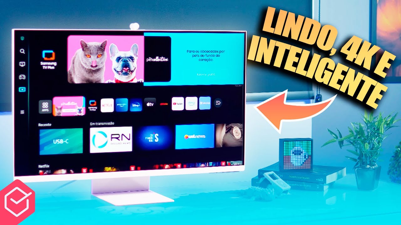 CHEGOU! MONITOR 4K com SISTEMA DE SMART TV e WEBCAM! // SAMSUNG SMART MONITOR M8 32”