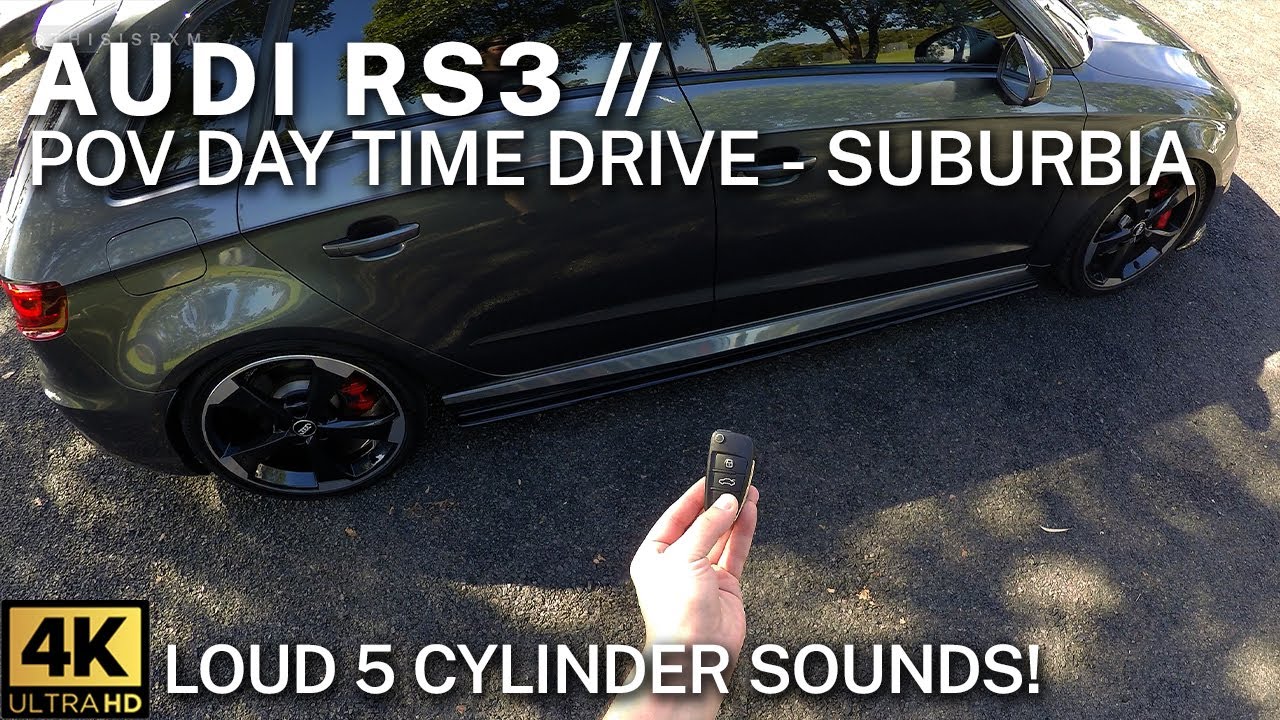 Audi RS3 POV Drive Through Daytime Australian Suburbia - LOUD 5 Cylinder Pops & Bangs