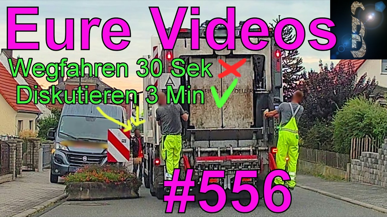 Eure Videos #556 - Dashcam - Kreuzungsunfall - Müllwagen wird blockiert - Meckernder Einsender