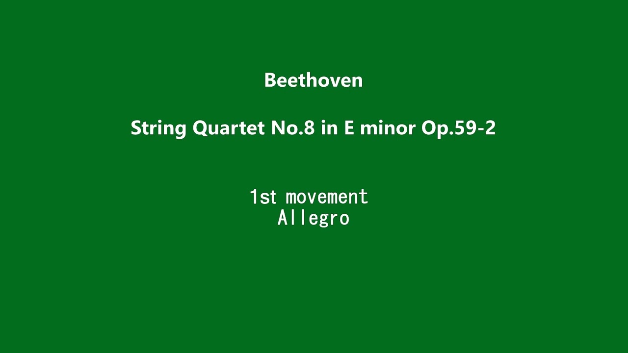Beethoven String Quartet No.8 in E minor Op.59-2 (1/4) 1st movement. Allegro.