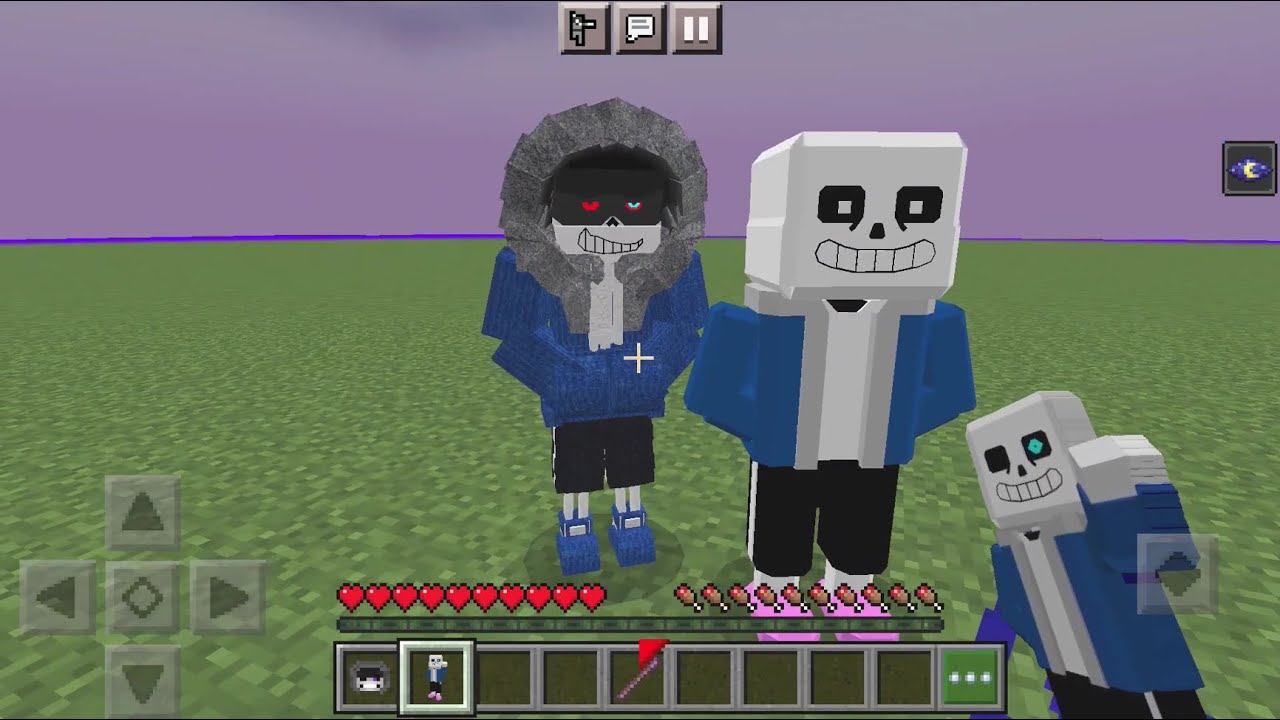 Murder Sans VS Sans[MCPE-MCBE]Mod Battle,Murder Sans VS Sans in Minecraft,EnderFoxBoy MC