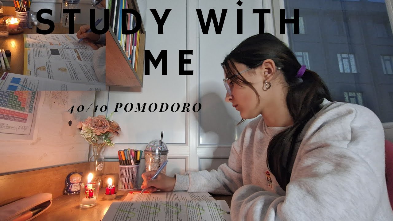 Study With Me in 40/10 pomodoro||Rain Sound Effect||♡📚 #keşfet 