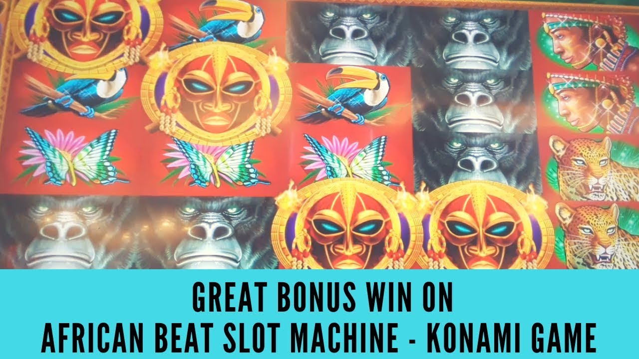 MAX BET GREAT BONUS WIN ON AFRICAN BEAT SLOT MACHINE - KONAMI GAME - SunFlower Slots