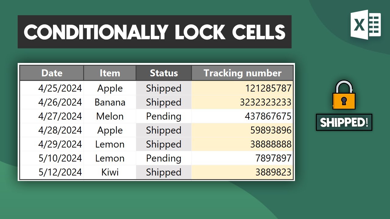 How to Conditionally Lock Cells in Excel Based on Other Values - Excel Trick!