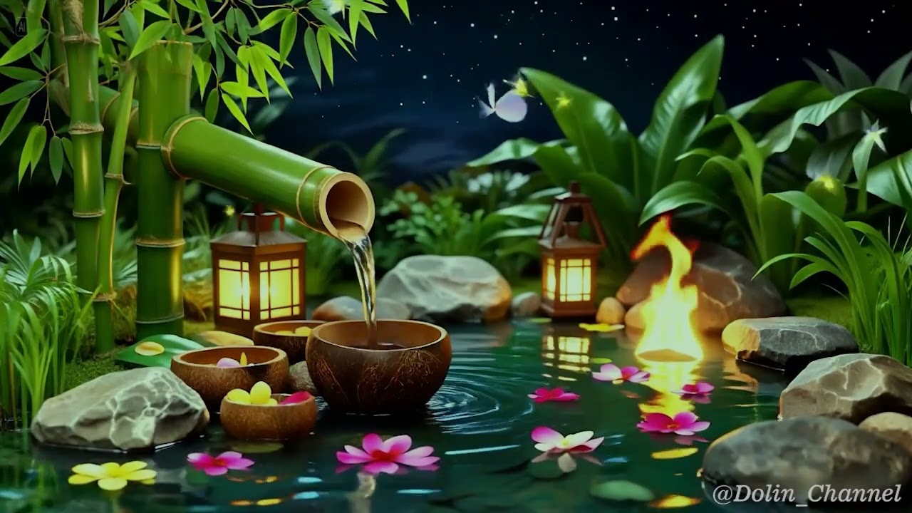 Sacred Bamboo Water Retreat 🌿 Zen Fountain Ambience for Relaxation
