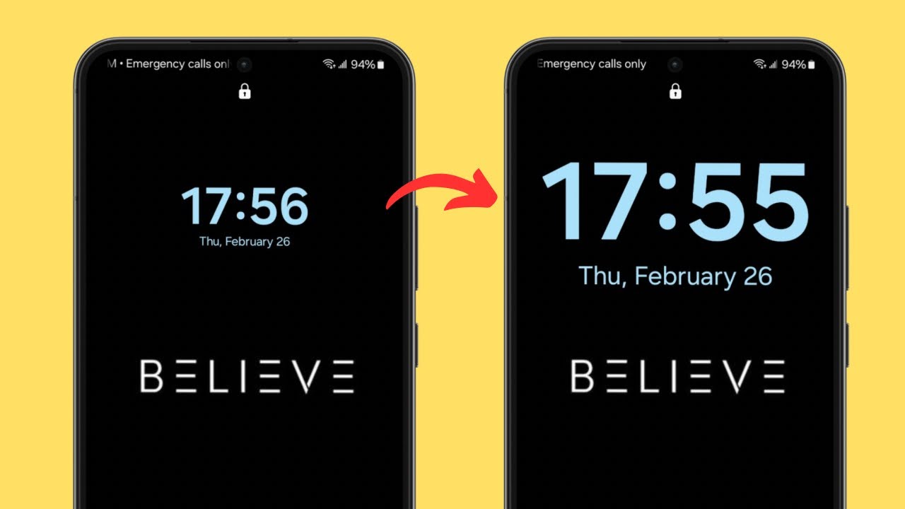 How to Set a Big Clock on Android LockScreen 