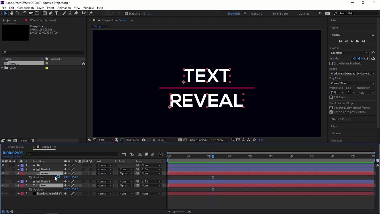 After Effects Tutorial: Text Reveal Animation