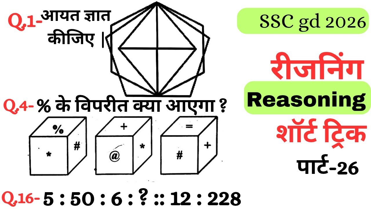 Reasoning प्रैक्टिस Set–26|| SSC gd reasoning|| ntpc reasoning|| reasoning||  reasoning practice set