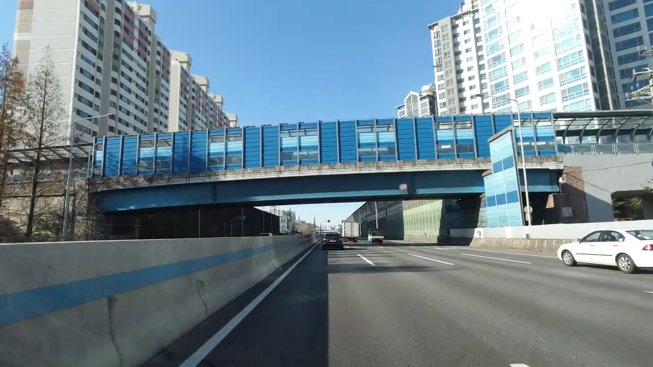 Driving in Korea (No Talking, No Music) - Seoul to Incheon, Korea