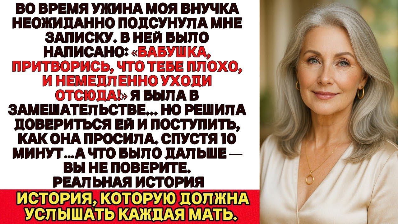 Притворись, что тебе плохо, и немедленно уходи», — написала мне внучка во время ужина Через 10 минут