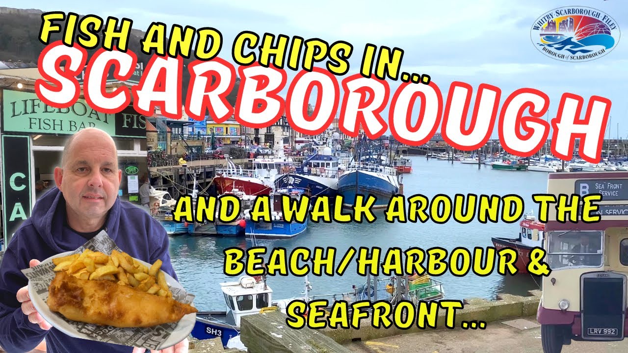 SCARBOROUGH - IN MARCH - FISH AND CHIPS - AND A WALK AROUND - THE BEACH FRONT - HARBOUR - SEAFRONT..
