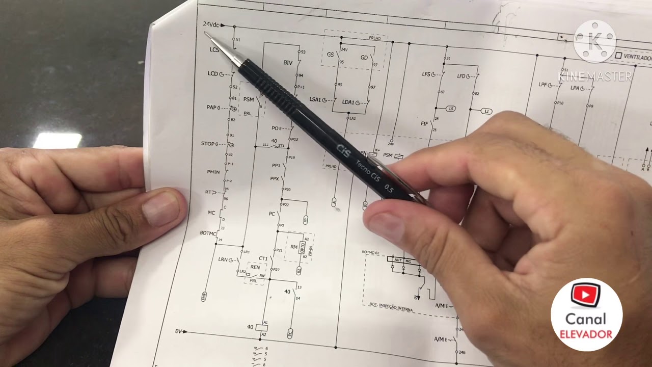 Explicando diagrama do circuito elétrico de um elevador