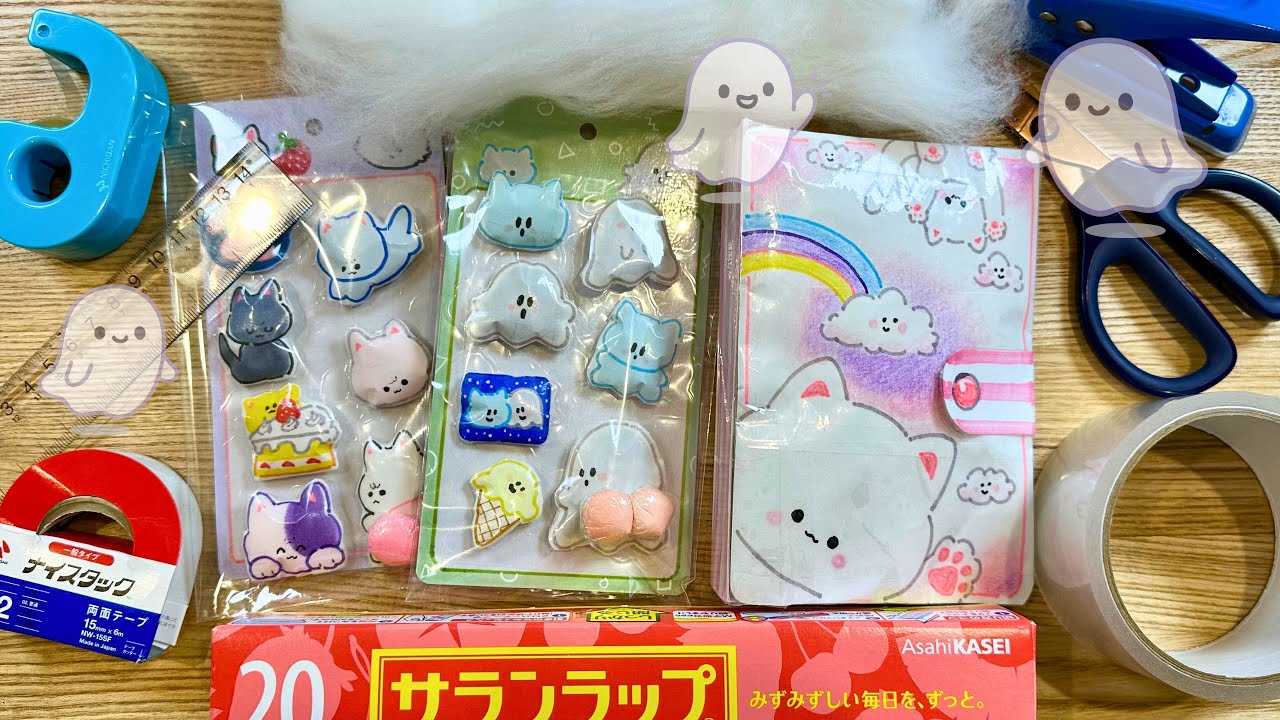 【paperdiy】手づくりぷにぷにシールの作り方👻😺