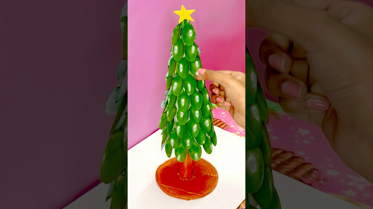 christmas tree || plastic spoon #shorts #youtubeshort #christmastree