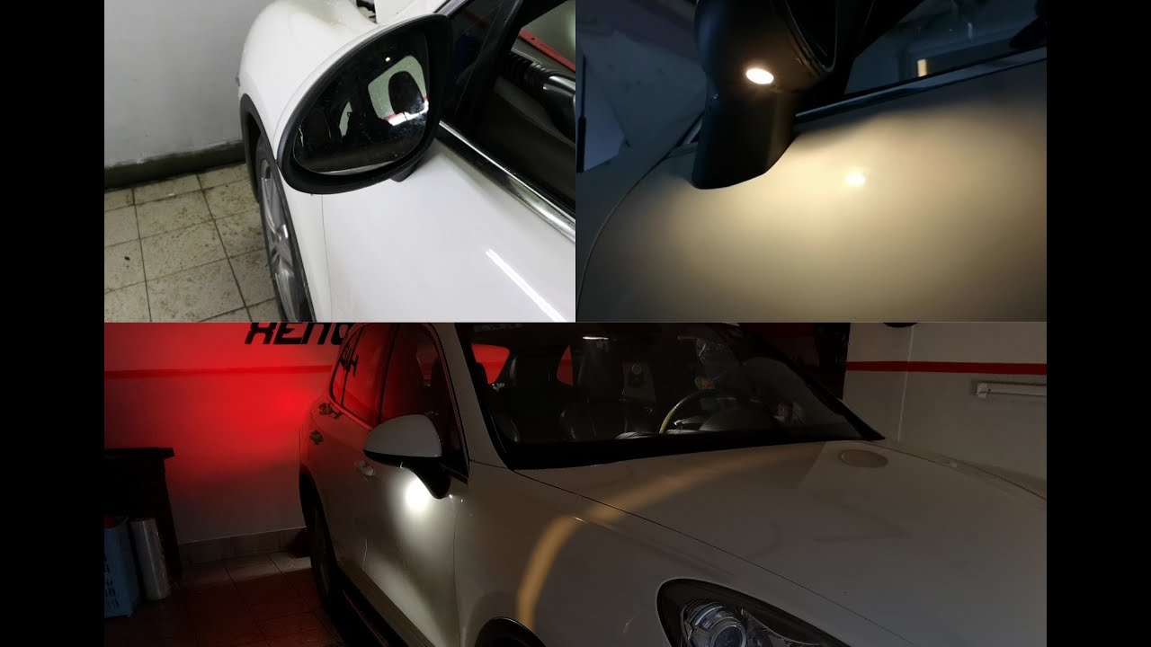 Porshe cayene remove and change mirror bulbs to led