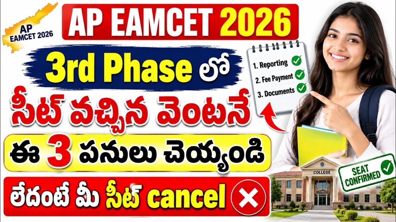 Ap eamcet 3rd phase seat allotment 2026 | ap eamcet 3rd phase seat allotment released 2026 | #eapcet
