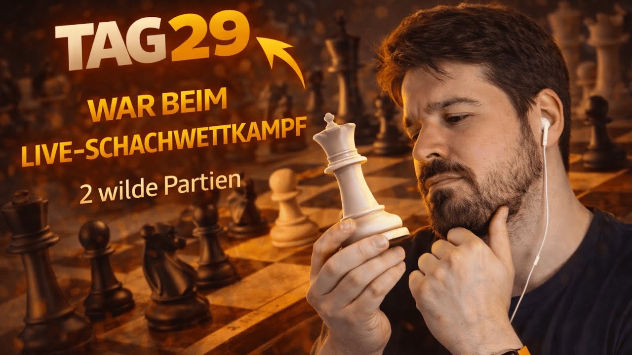TAG 29 – Täglich Schach bis ELO 1500 ♟️– HEUTE WAR LIVE-SCHACHWETTKAMPF| 15+10
