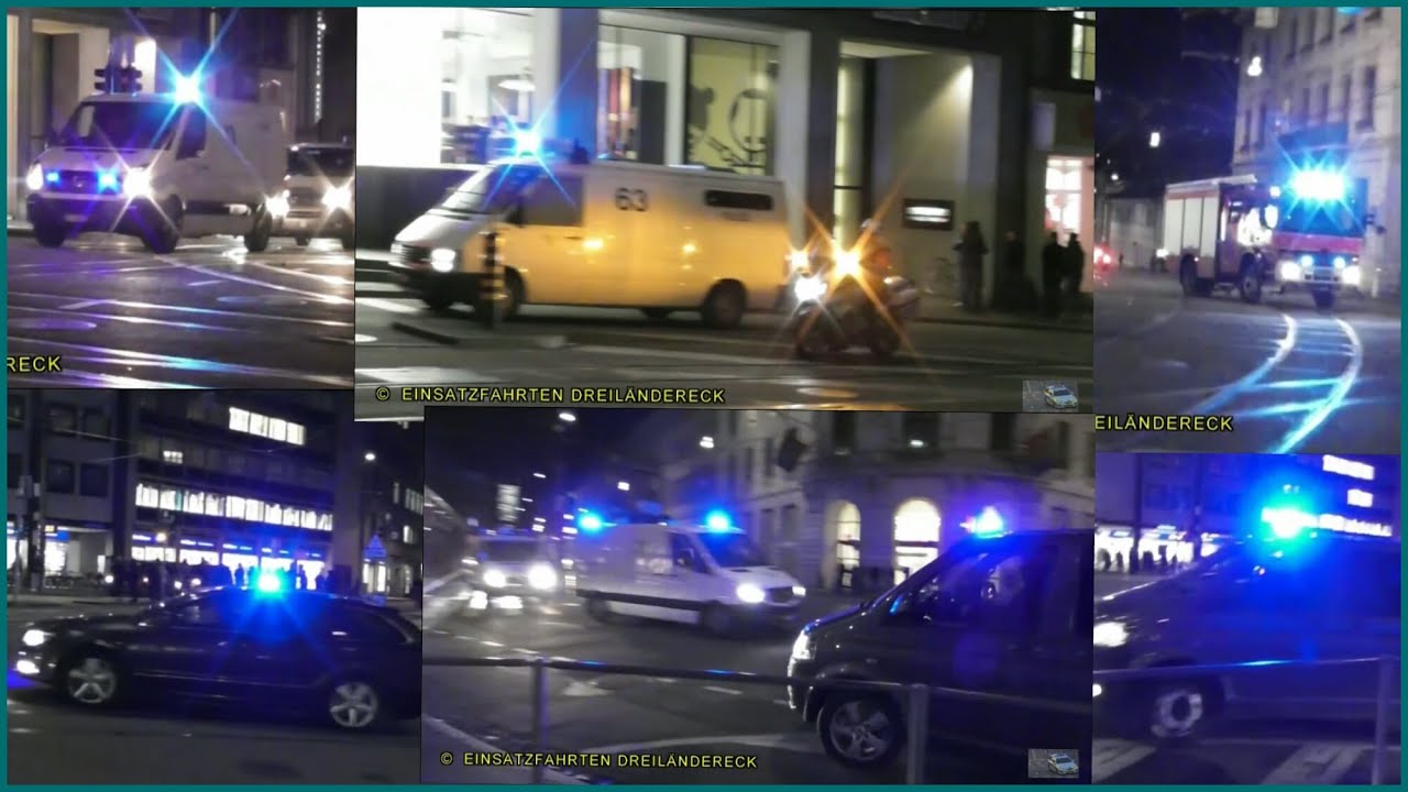Pyros, Böller, Verkehrskollaps - Fanmarsch in Basel - Viele Alarmfahrten Polizei BS/BL+Feuerwehr