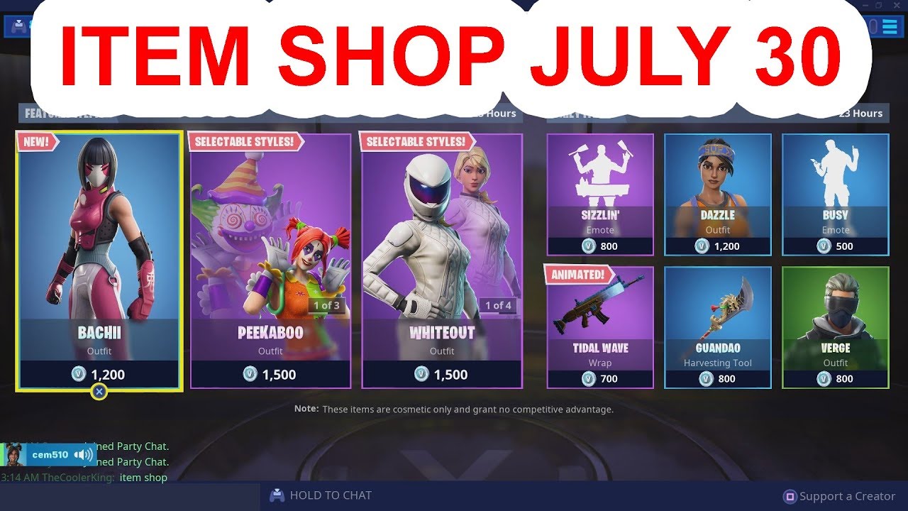 Fortnite Item Shop July 30 2019 *NEW* #FortniteitemShop