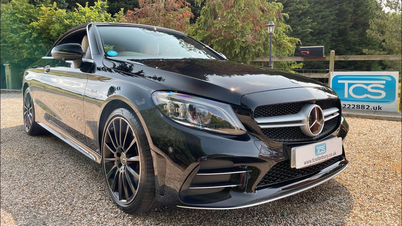 2020 Mercedes C43 AMG 4Matic 9Speed Auto Cabriolet in Obsidian Black with light Beige leather
