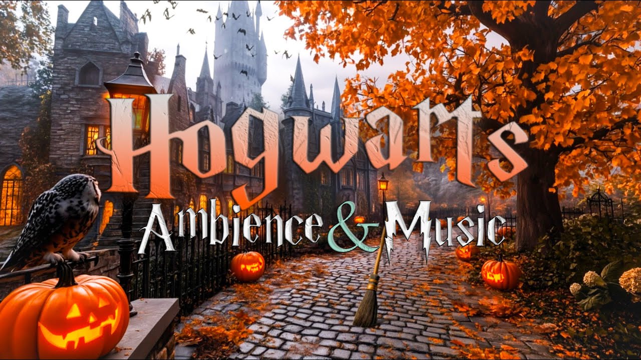 Hogwarts Halloween Ambience 🎃 Cozy Music & Magical Sounds