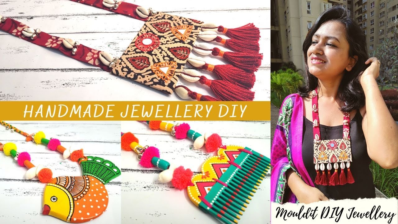 DIY Handmade Jewellery | Jewellery making at home | Clay and Jute Jewellery | Durga puja Jewellery