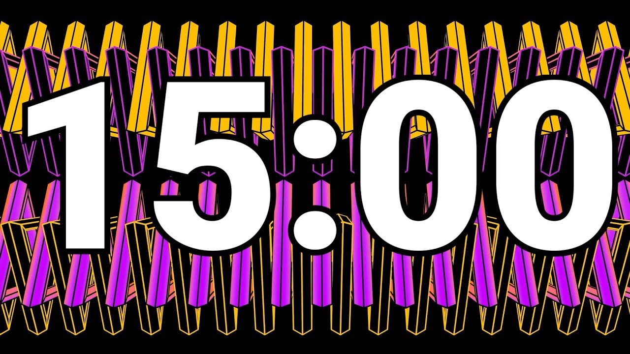 15 Minute Big Number EDM Timer | Big Numbers Countdown | EDM Background Music TImer