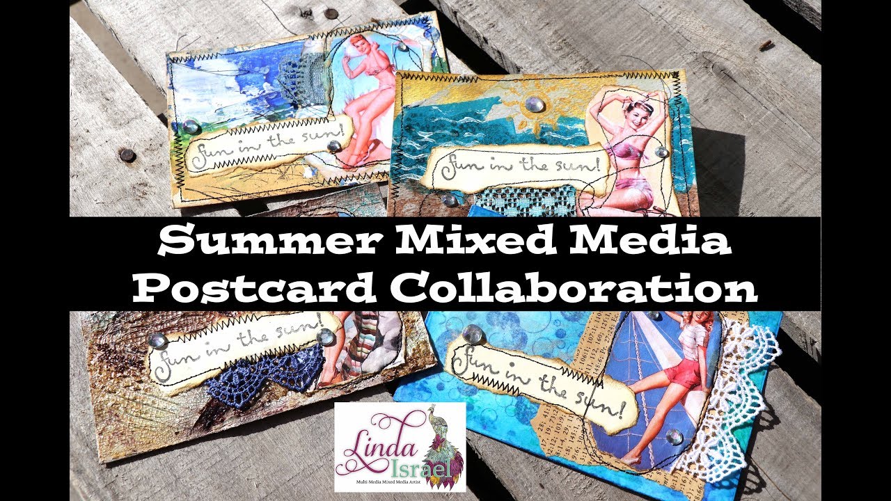 Summer Mixed Media Postcard Collaboration