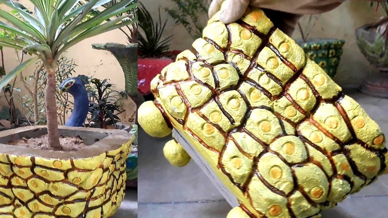 How to make beautiful cement pot at home easily || Cement craft ideas.