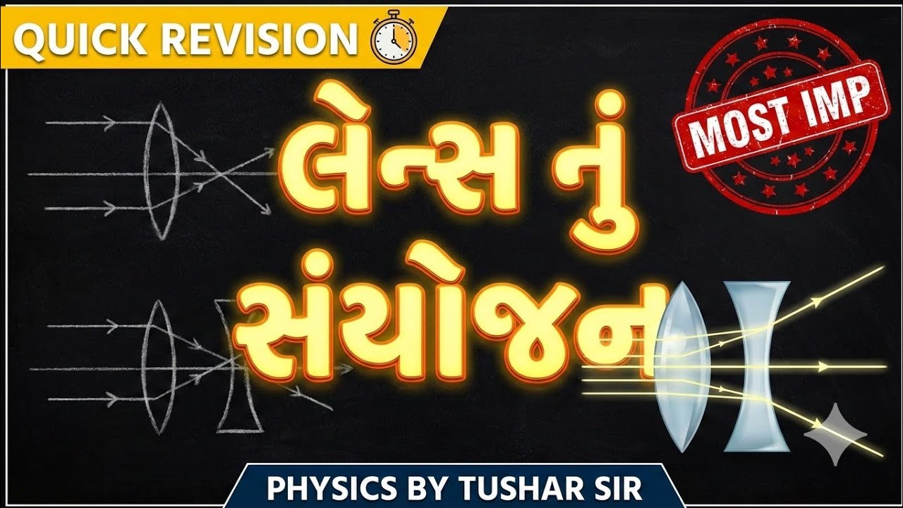 QUICK REVISION | લેન્સ નું સયોજન | JEE | NEET | GUJCET | BOOSTER