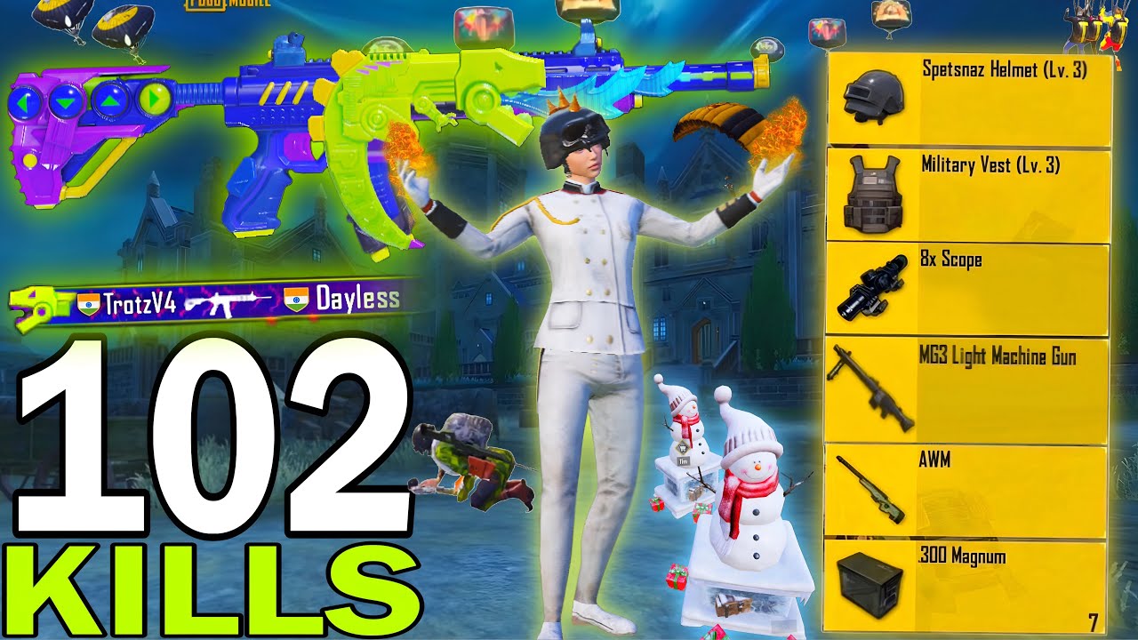 102 KILLS!😍 NEW BEST LOOT GAMEPLAY with PYJAMAS SET🔥 PUBG MOBILE - BGMI
