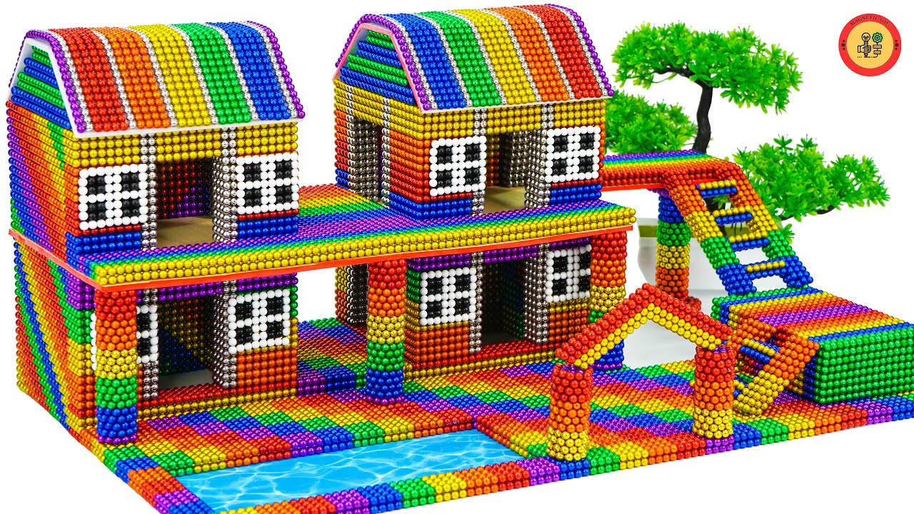 Build Luxury Double Villa with Magnetic Balls!
