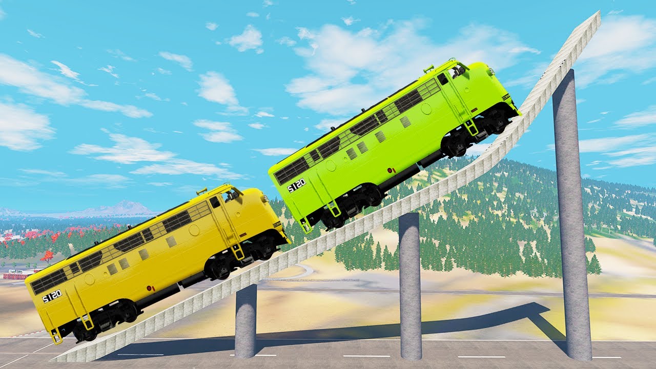 Train High Climbing Challenge | BeamNG Drive - Dancing Cars